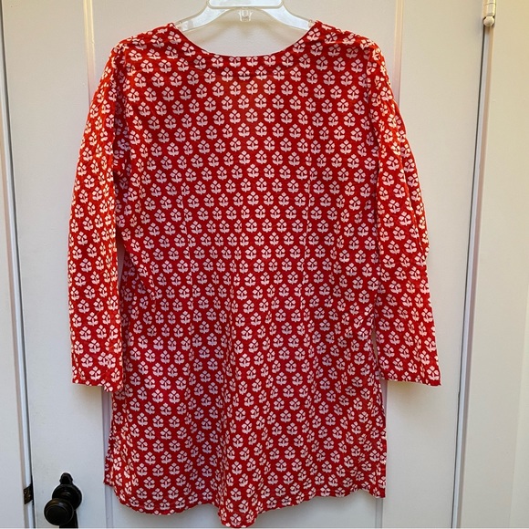 Red & white cotton tunic - Picture 7 of 10